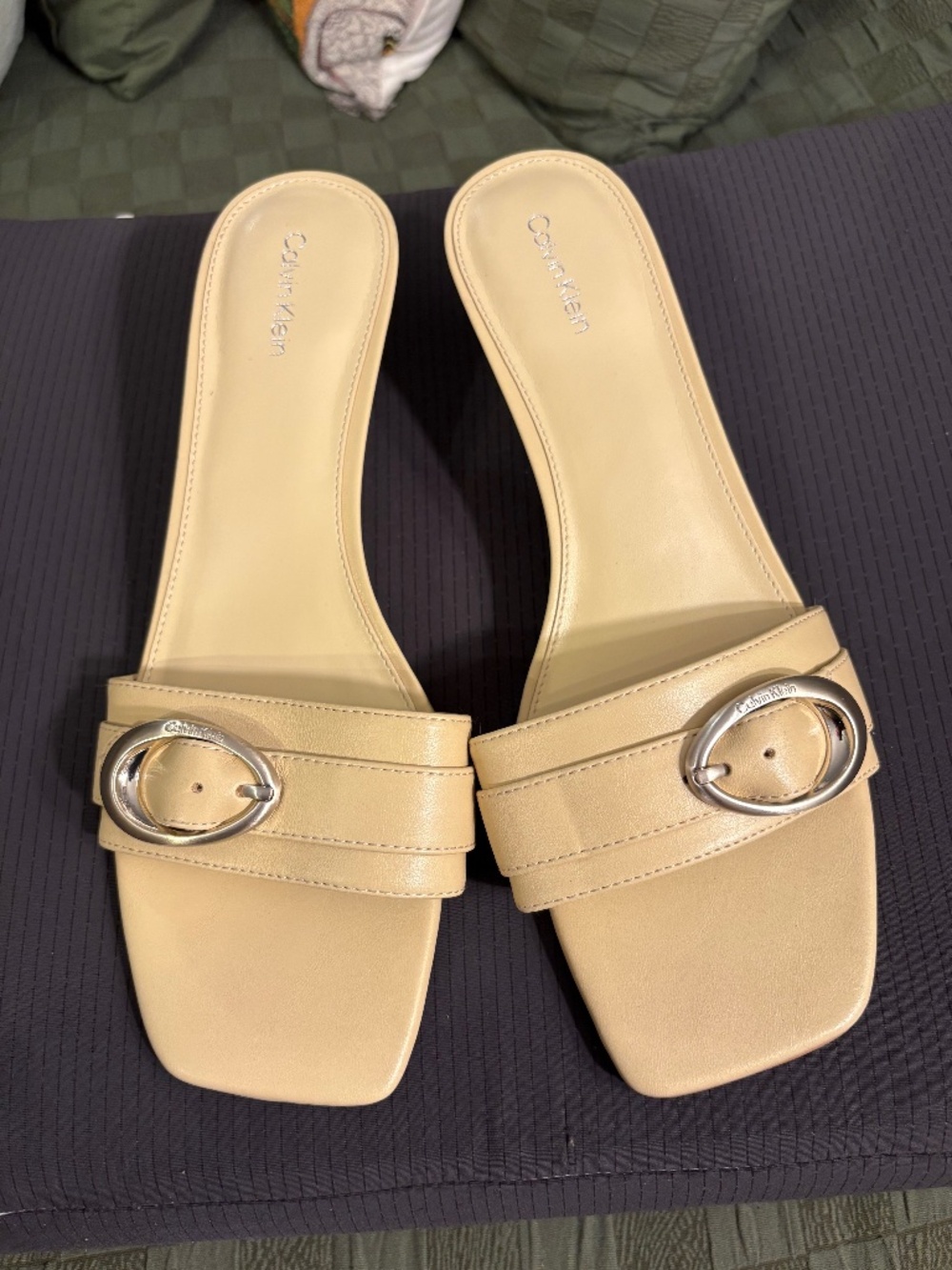 Calvin Klein Beige Slides Mules